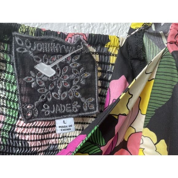 Johnny Was Women's Black Floral Print Paloma MARISOL Blouse, Size Large - Picture 5 of 6